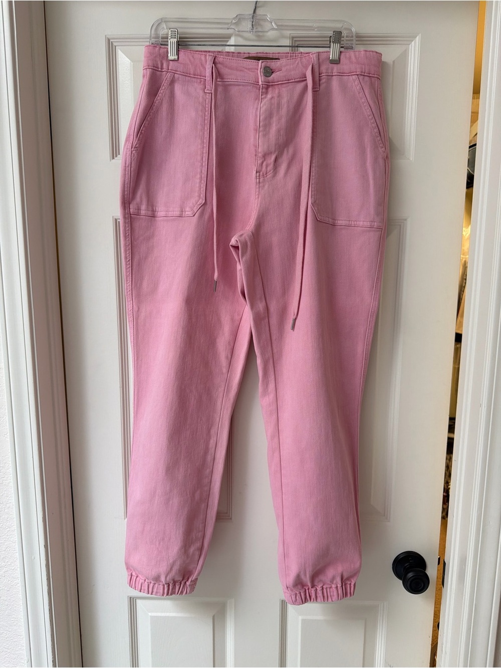 Judy Blue Pink Drawstring denim Jogger Pants size 11/30